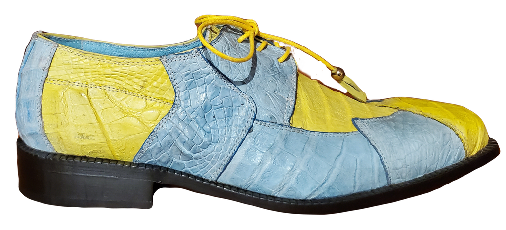 Yellow & Blue Crocodile Dress Shoe US Men's 10.5 image 0