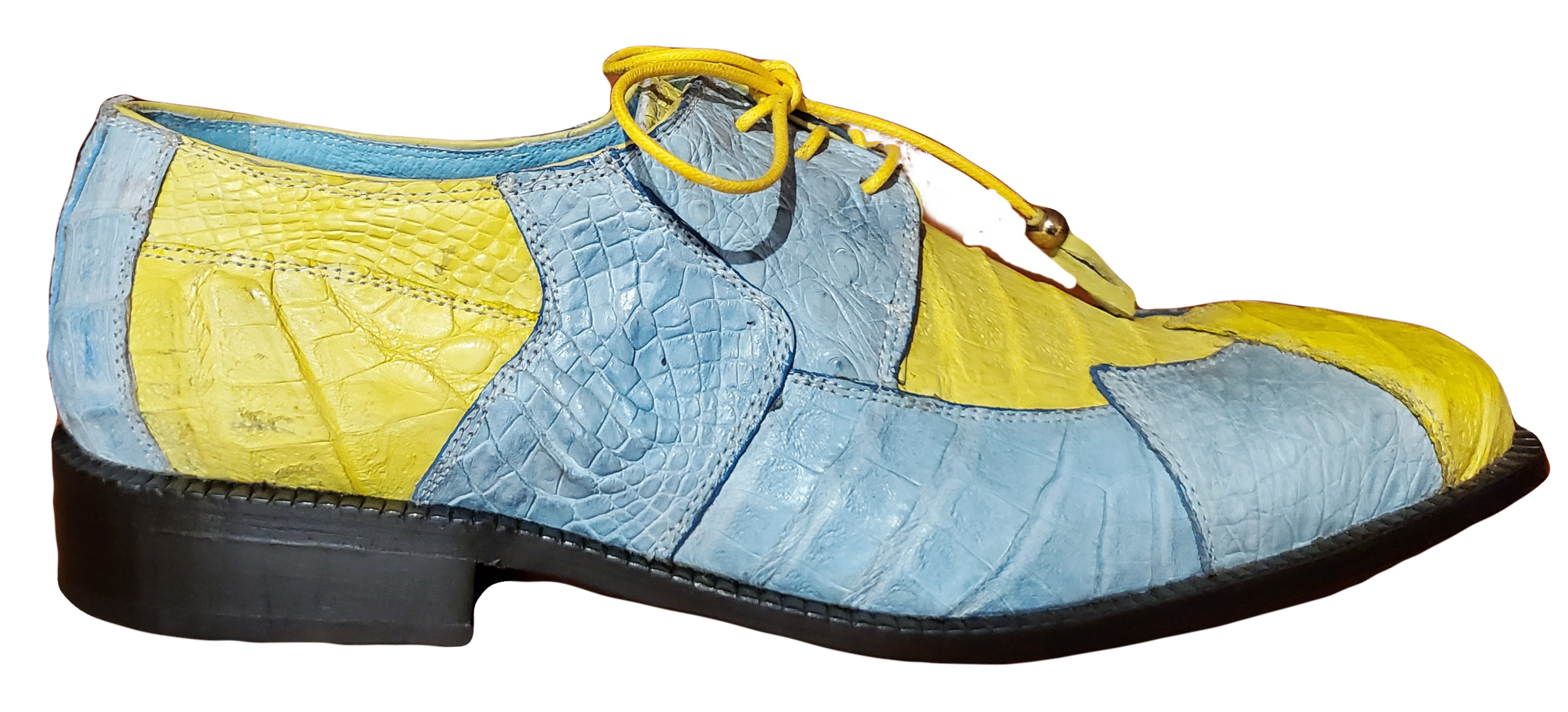 Yellow & Blue Crocodile Dress Shoe US Men's 10.5 image 0