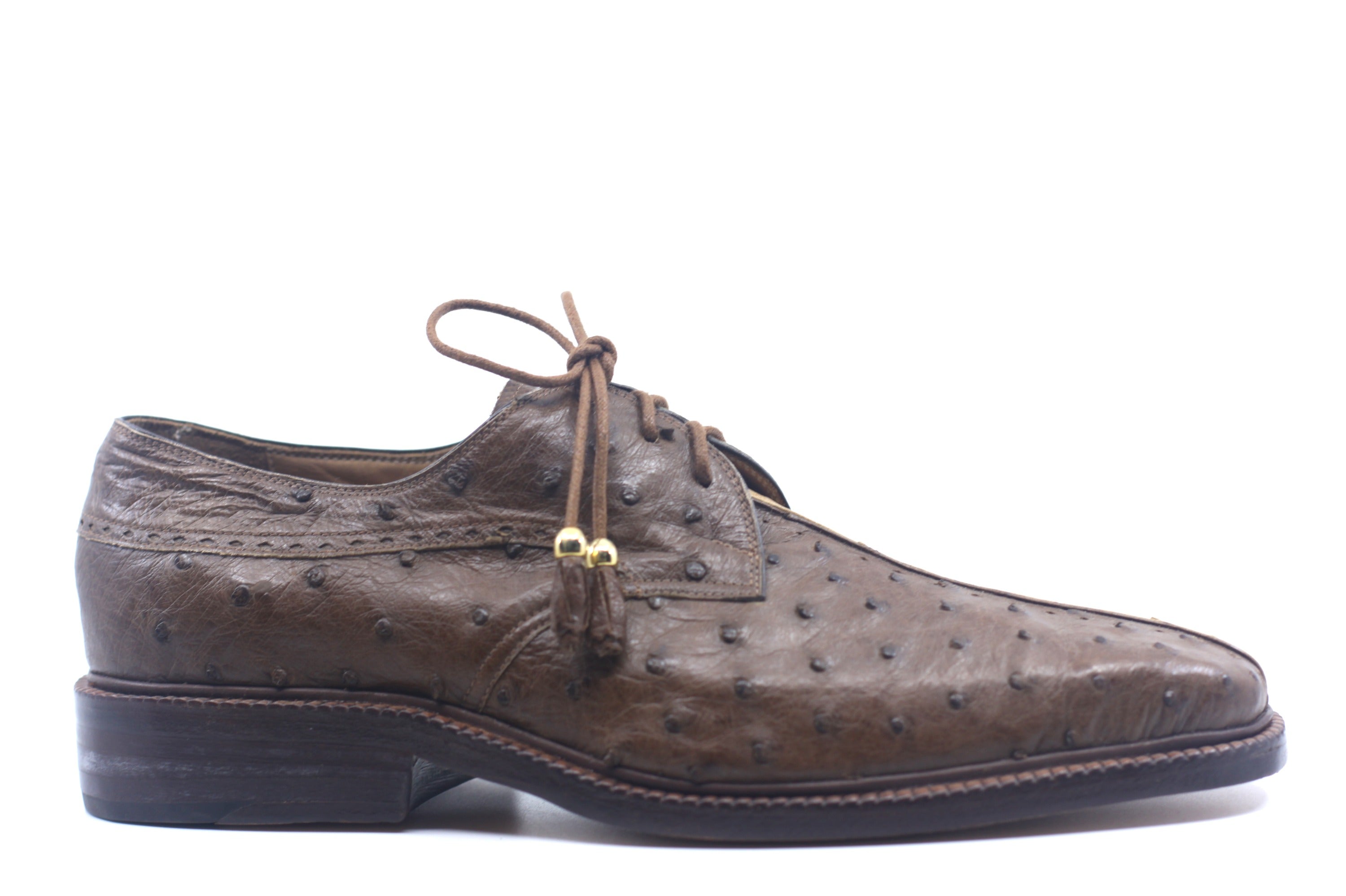 Brown and Tan Ostrich Dress Shoes US 10.5 image 0