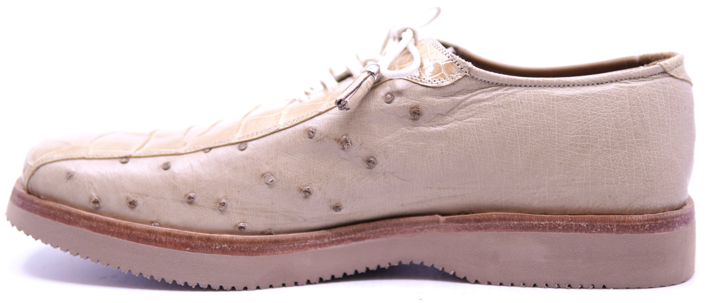 Genuine Oryx Ostrich & Beige Alligator Dress Shoe 12-US Men's image 1