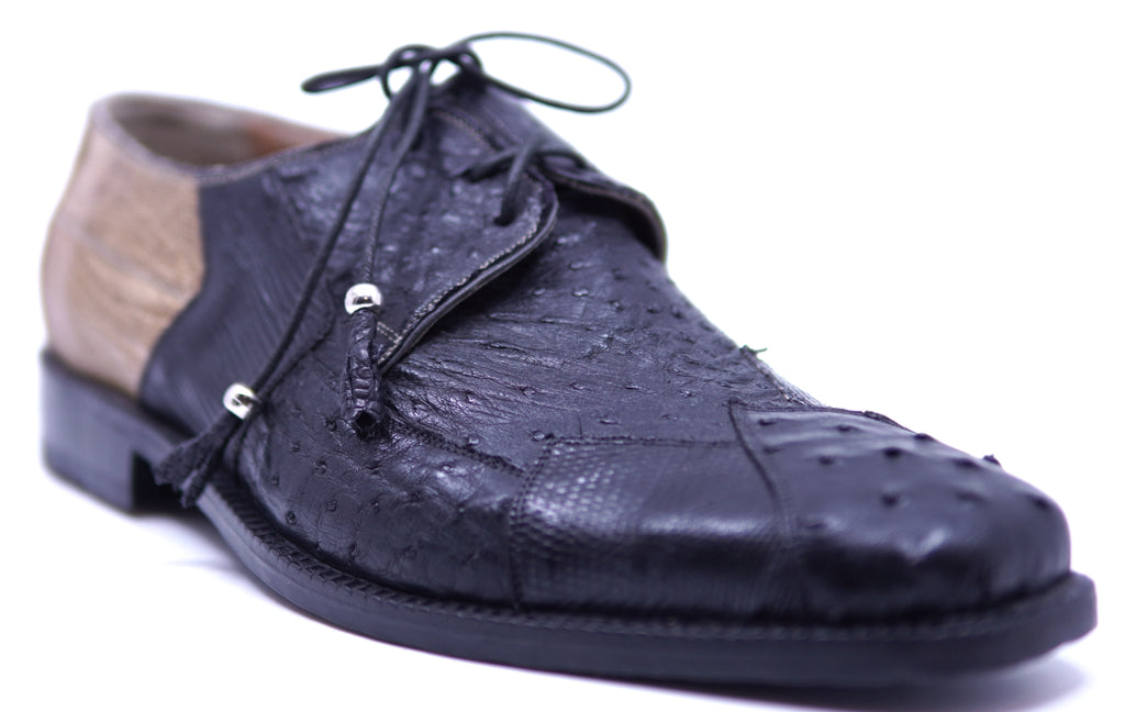 007 Cognac & Black Ostrich & Lizard Dress Shoe 12-US Men's image 2