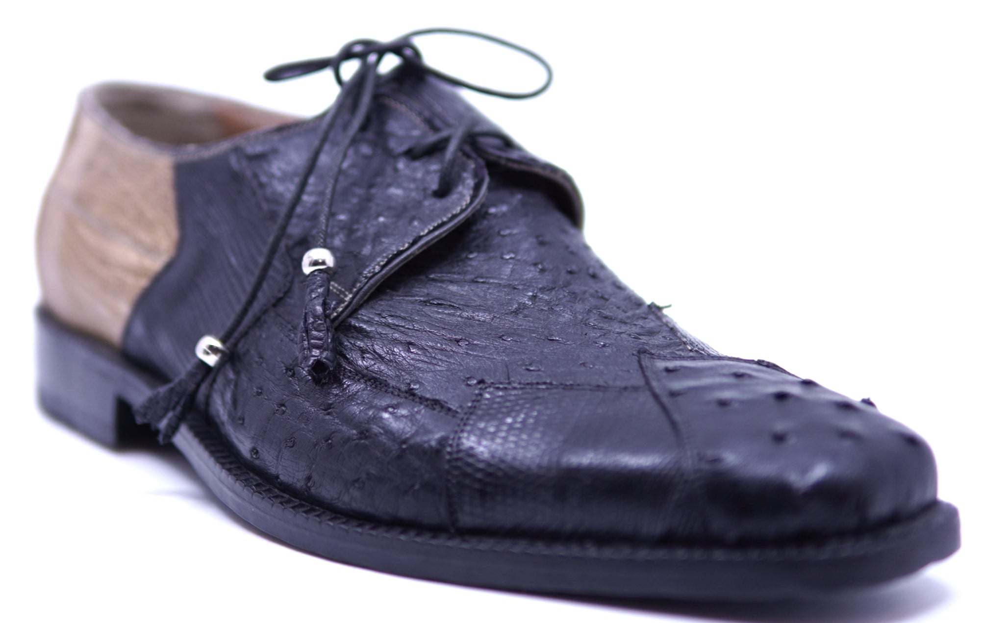 007 Cognac & Black Ostrich & Lizard Dress Shoe 12-US Men's image 2