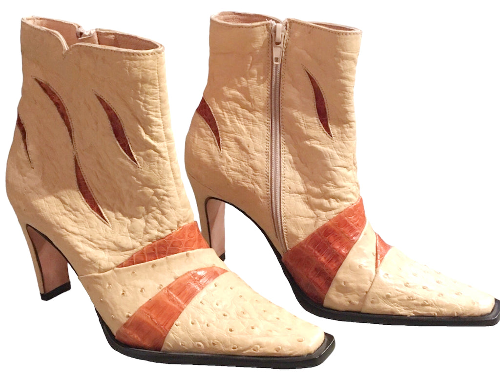 Ostrich and Croc Ankle heel image 2