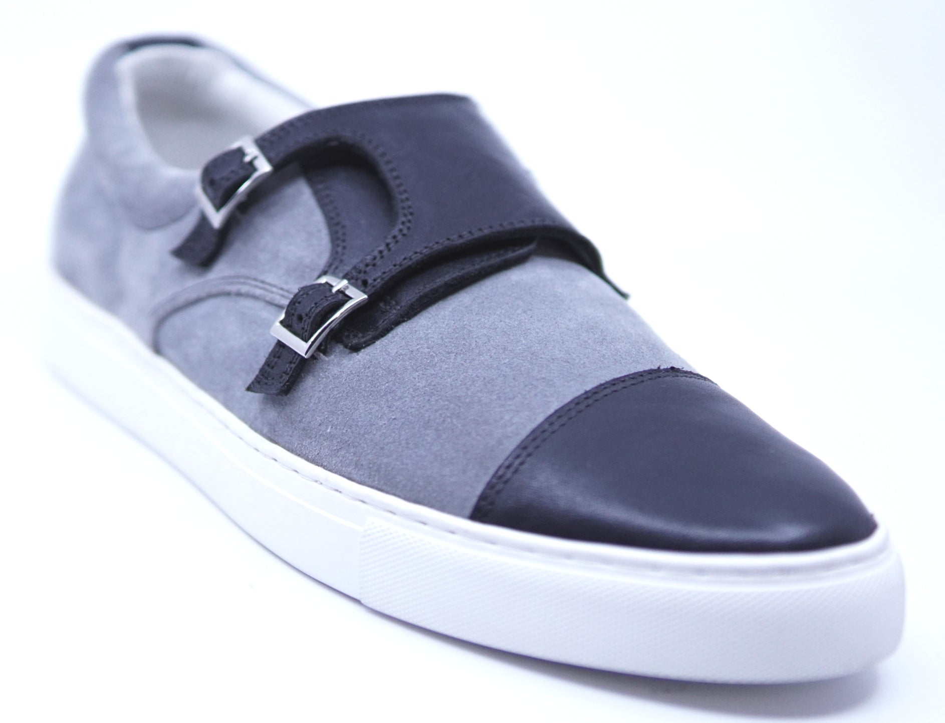 Suede & Leather Monk Strap Sneakers  image 2