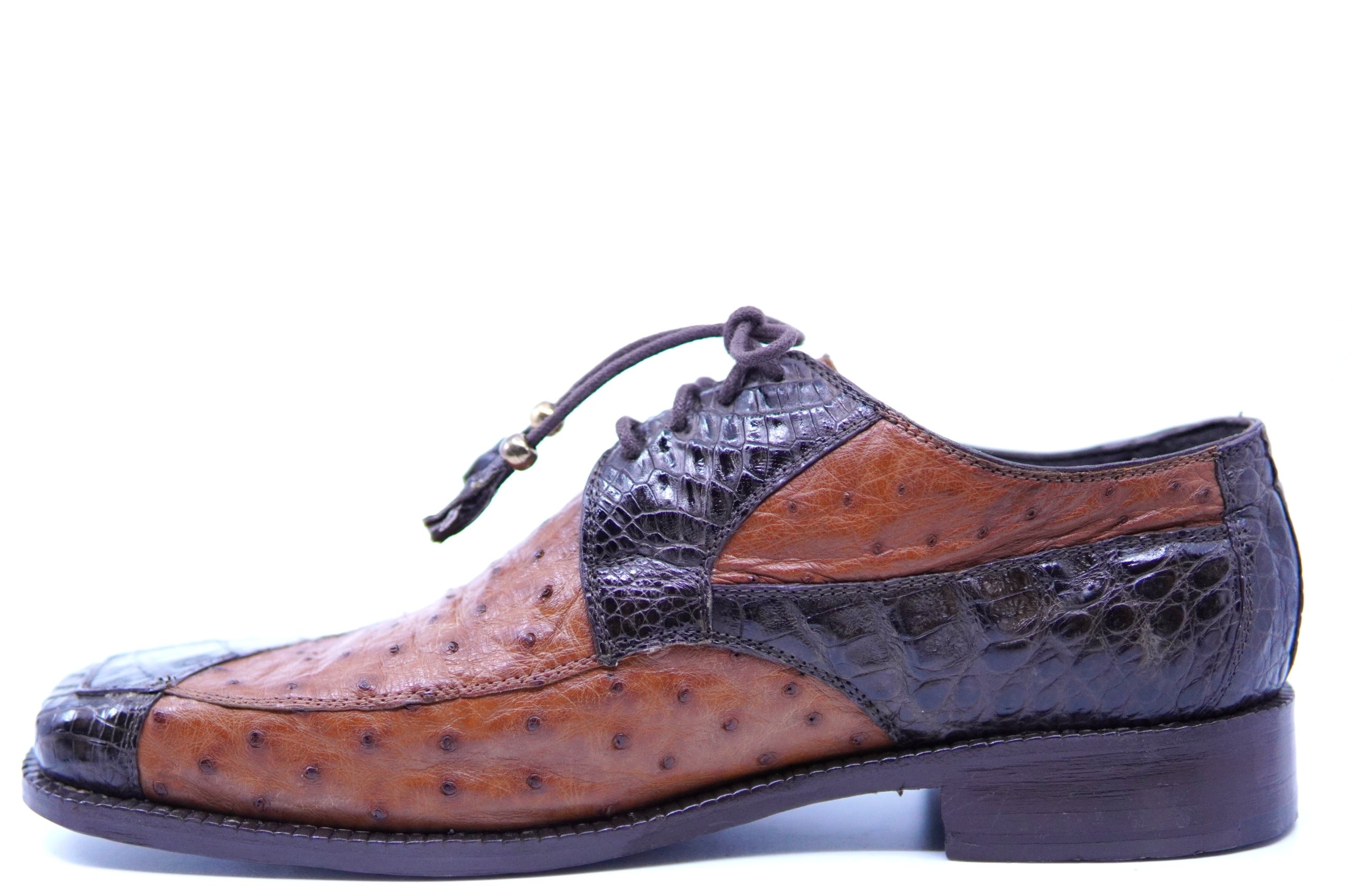 Brown Croc & Cognac Ost Dress Shoes US Men's 10 image 2