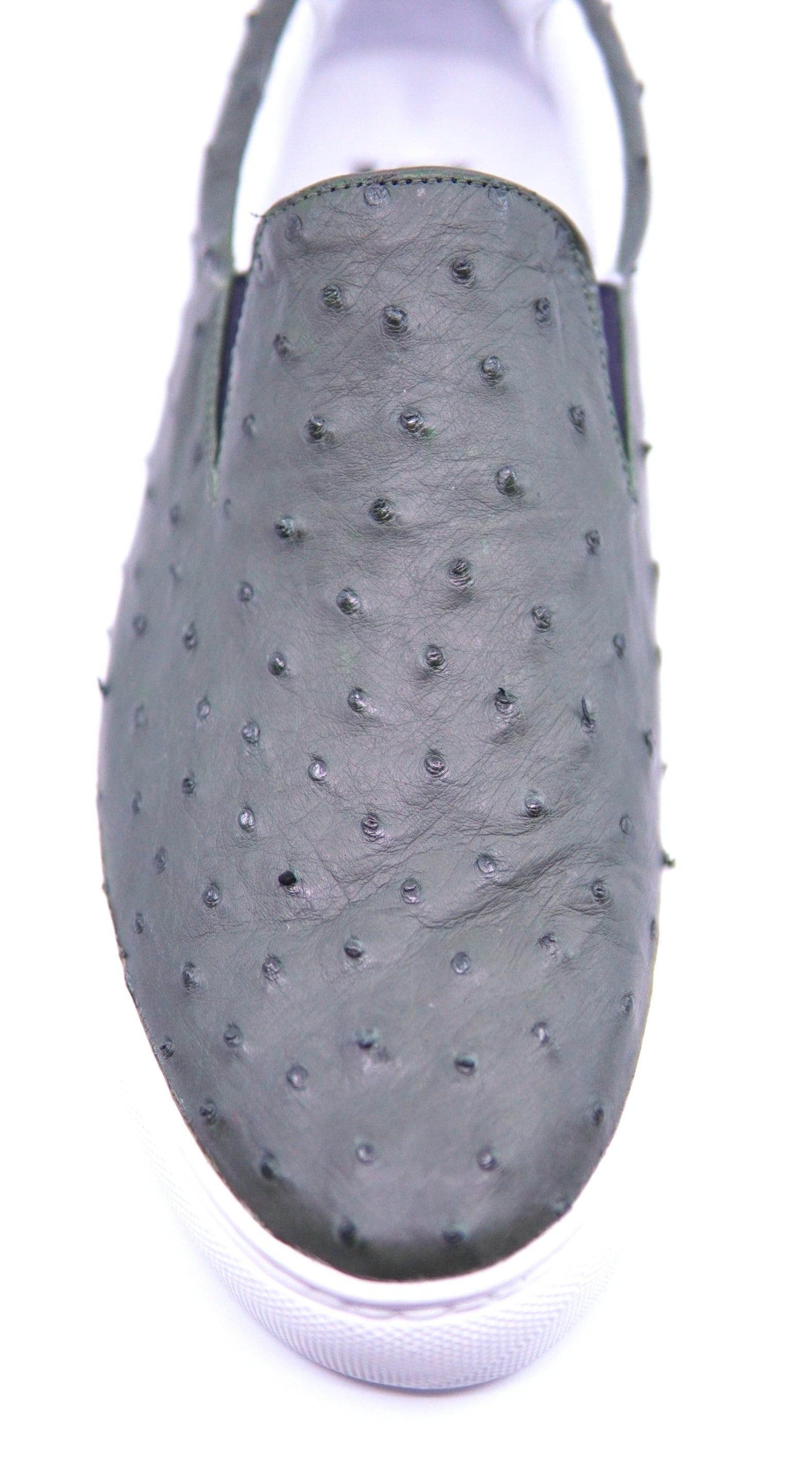 Olive Ostrich Slip On Sneakers US 9 image 1