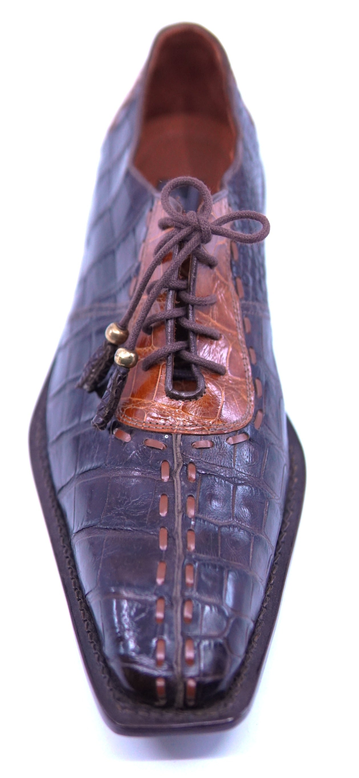 Alligator Belly Brown and Cognac Dress Shoes US 9 image 1