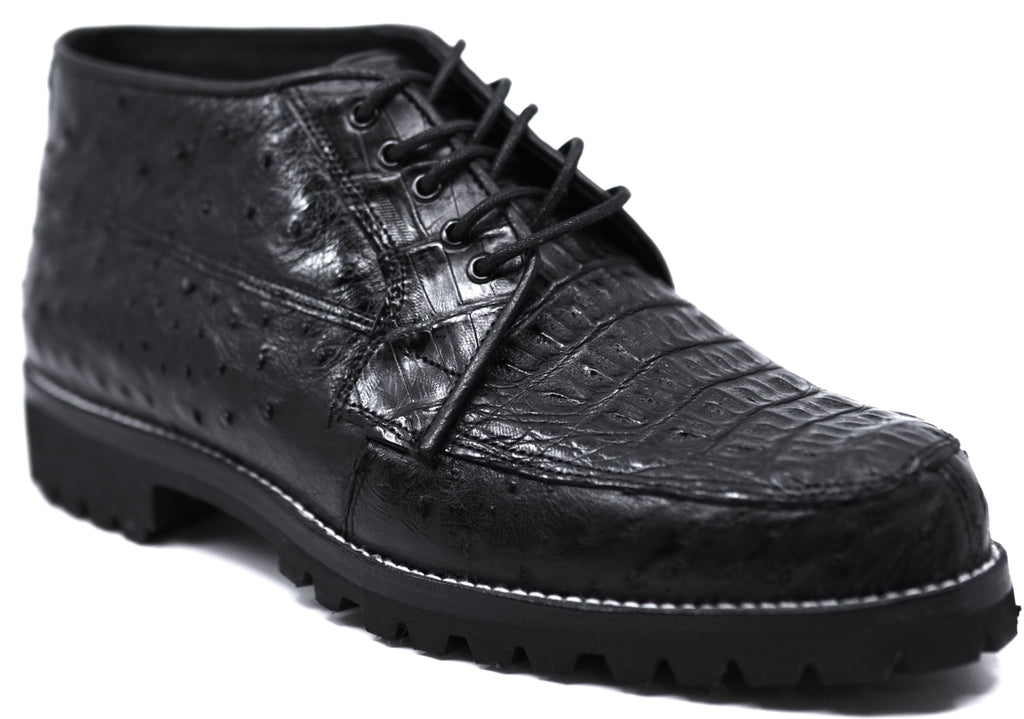 HB Caiman & Ostrich Ankle Boots 8D image 2
