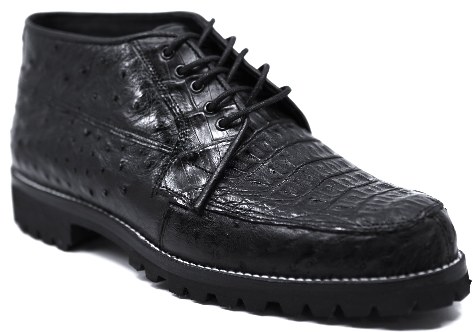 HB Caiman & Ostrich Ankle Boots 8D image 2