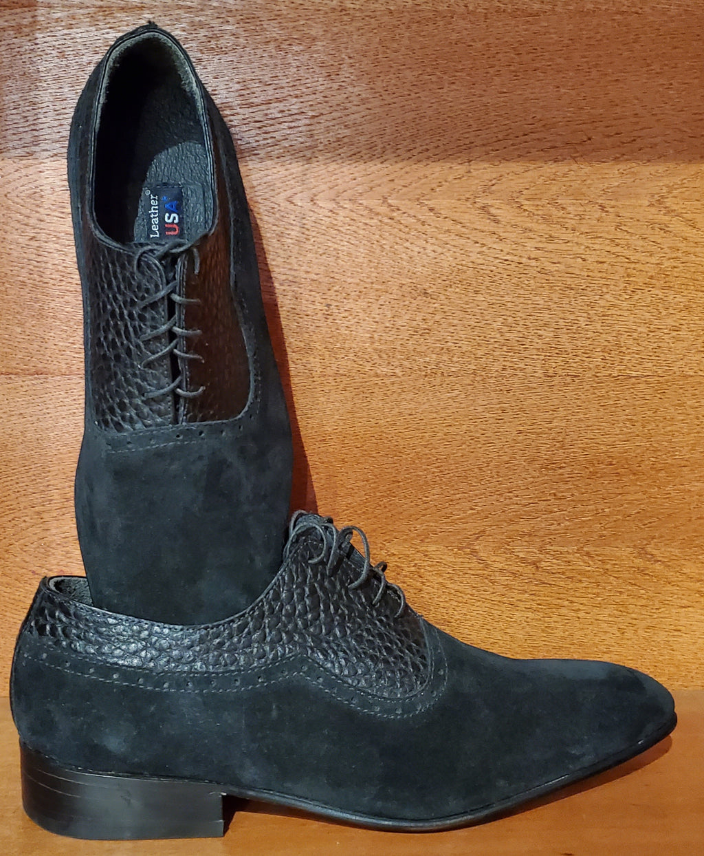 Black Buffalo and Suede Dress Shoe US Men's 11.5 image 3