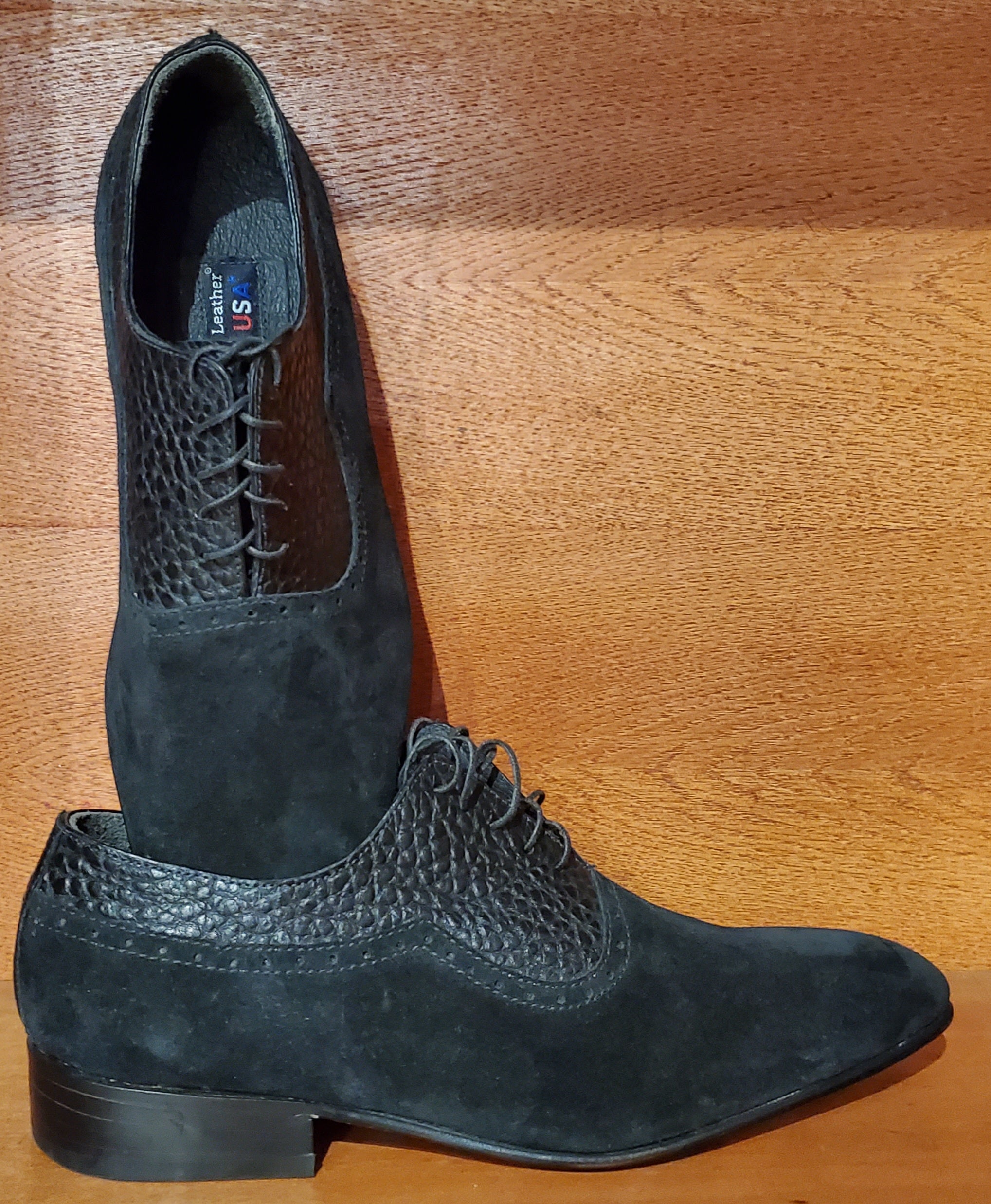 Black Buffalo and Suede Dress Shoe US Men's 11.5 image 3
