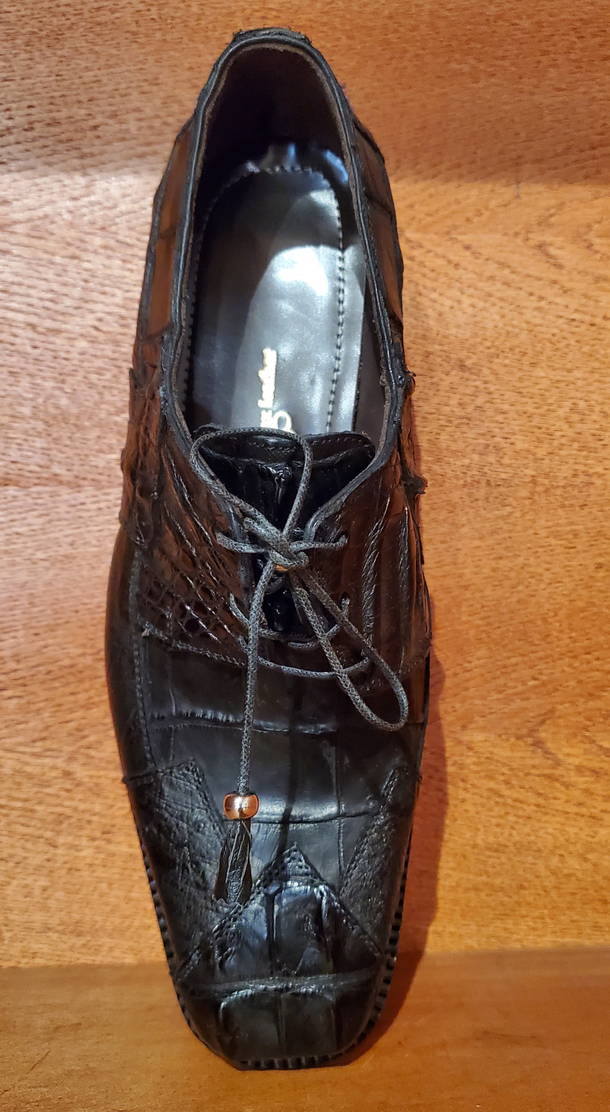 Black Crocodile & Ostrich 007 Dress Shoe US Men's 10.5 image 3