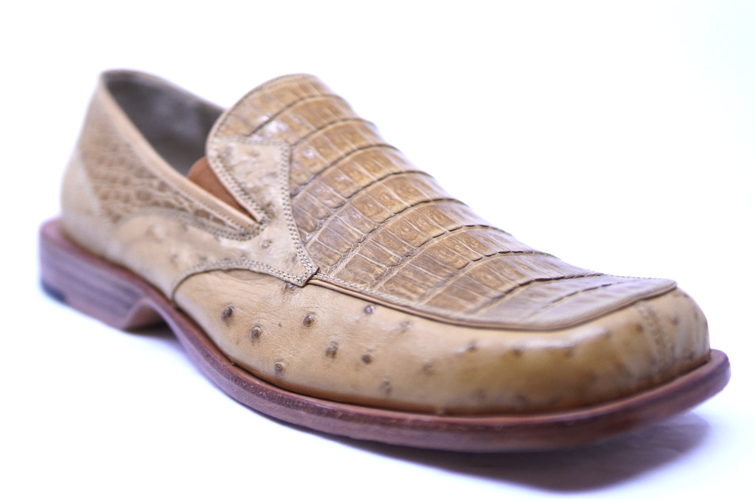 Crocodile Belly & Ostrich Square Toe Dress Shoe image 2