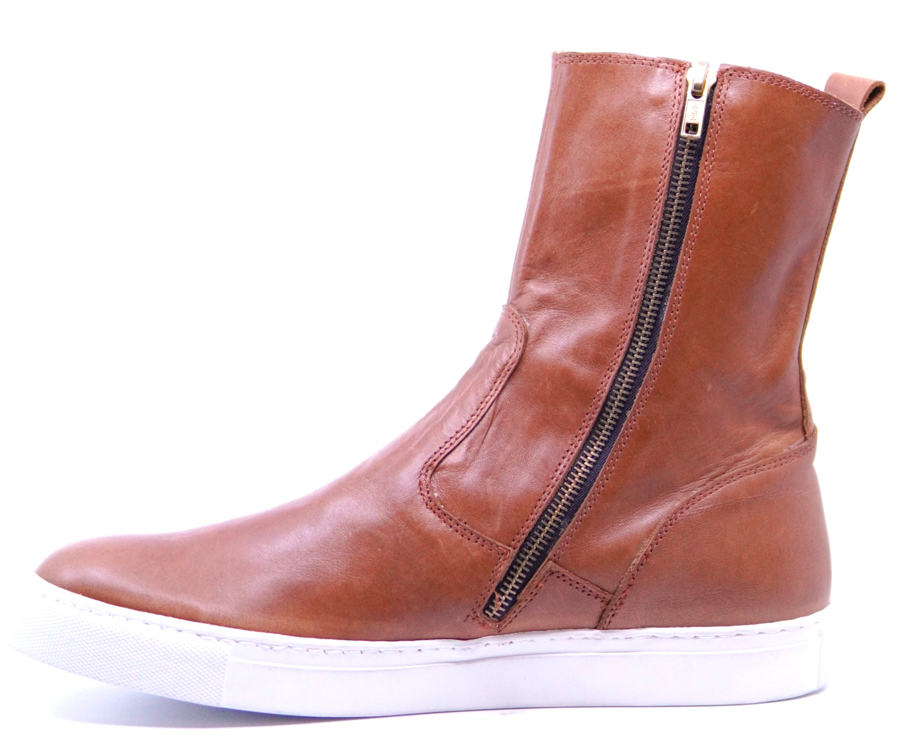 Cognac Leather Boot Sneakers image 4