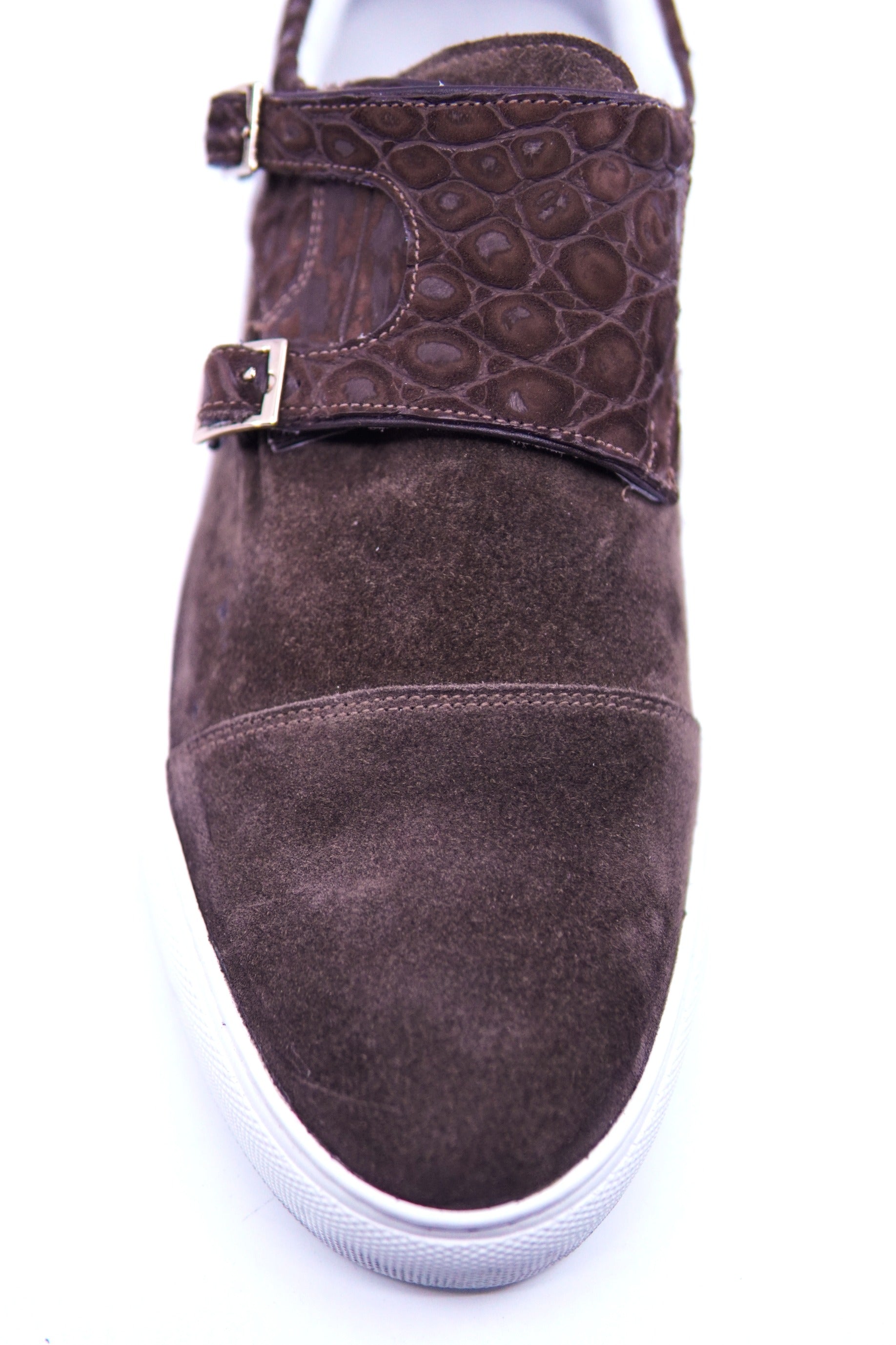 Alligator & Suede Monk Strap Sneaker US 9 image 1