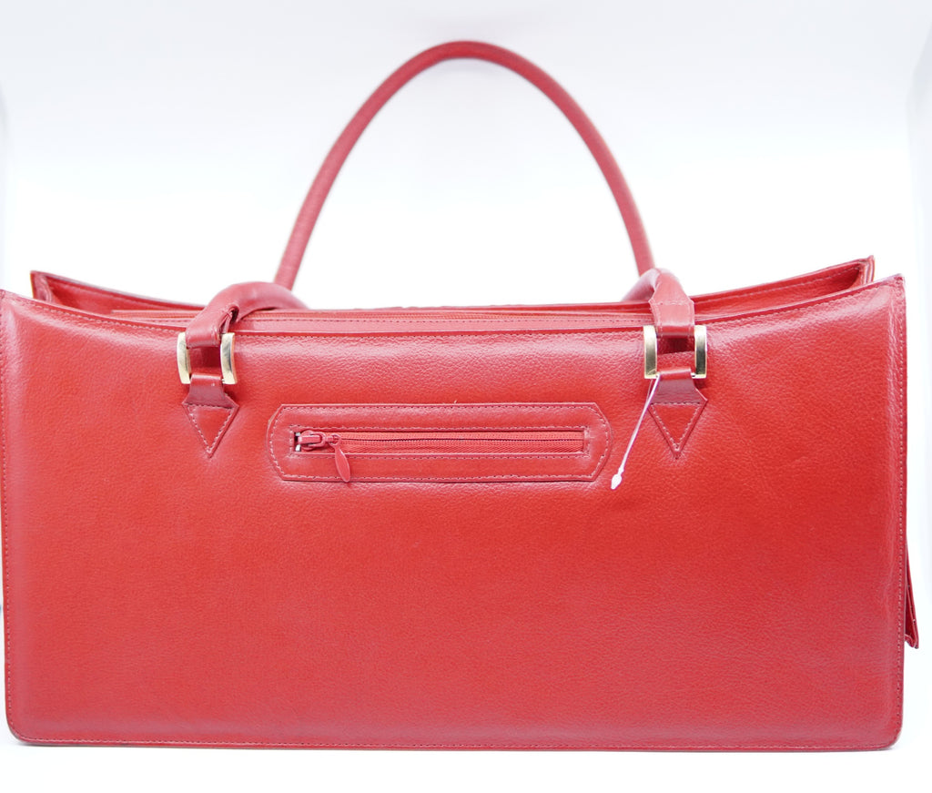 Large Red Leather Bow Purse image 2