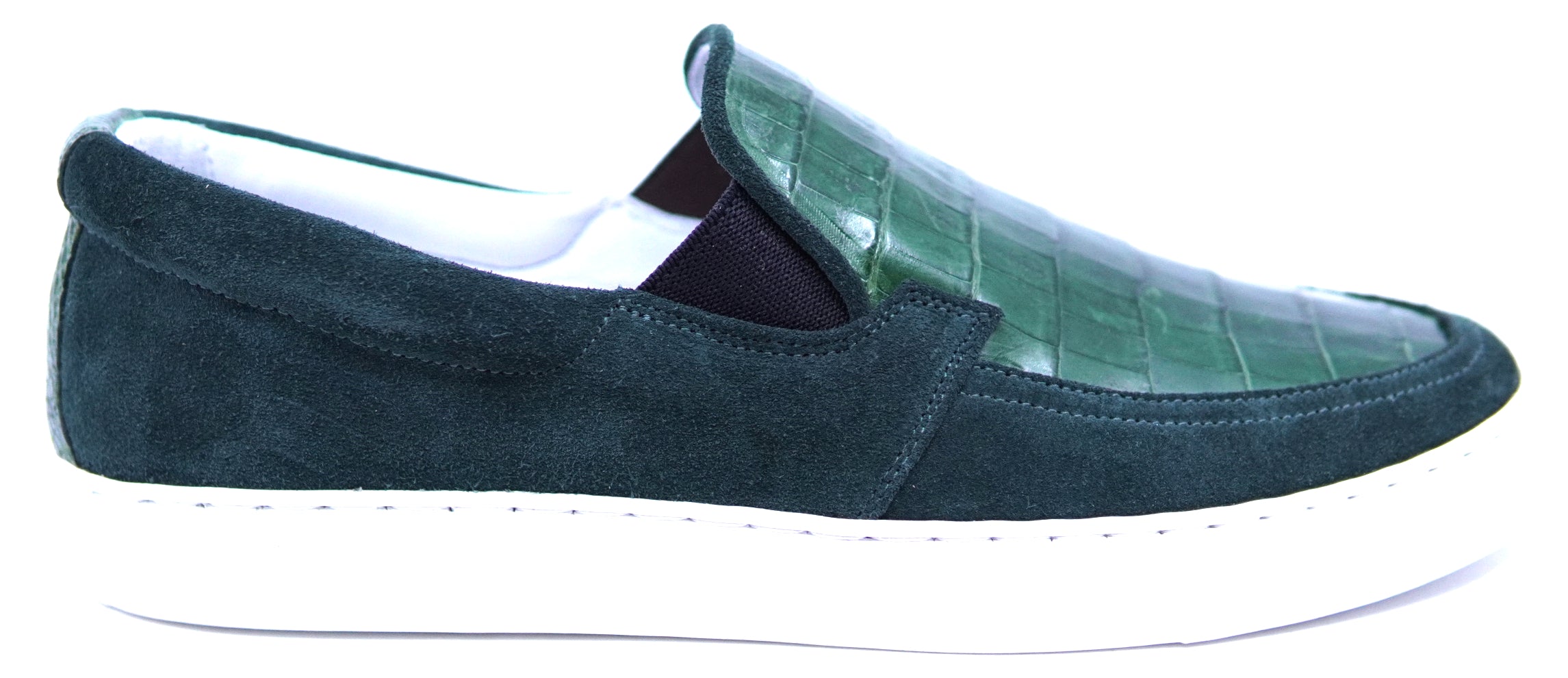 Crocodile & Suede Slip-On Sneakers image 0