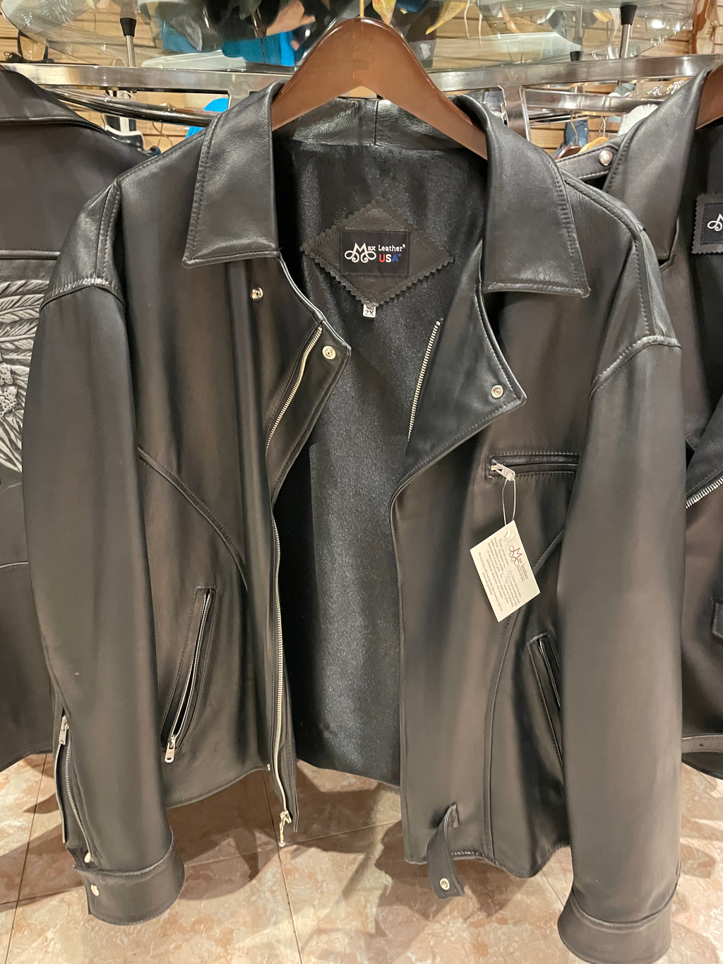 Lamb Leather Biker Jacket US Men's 2XL image 0