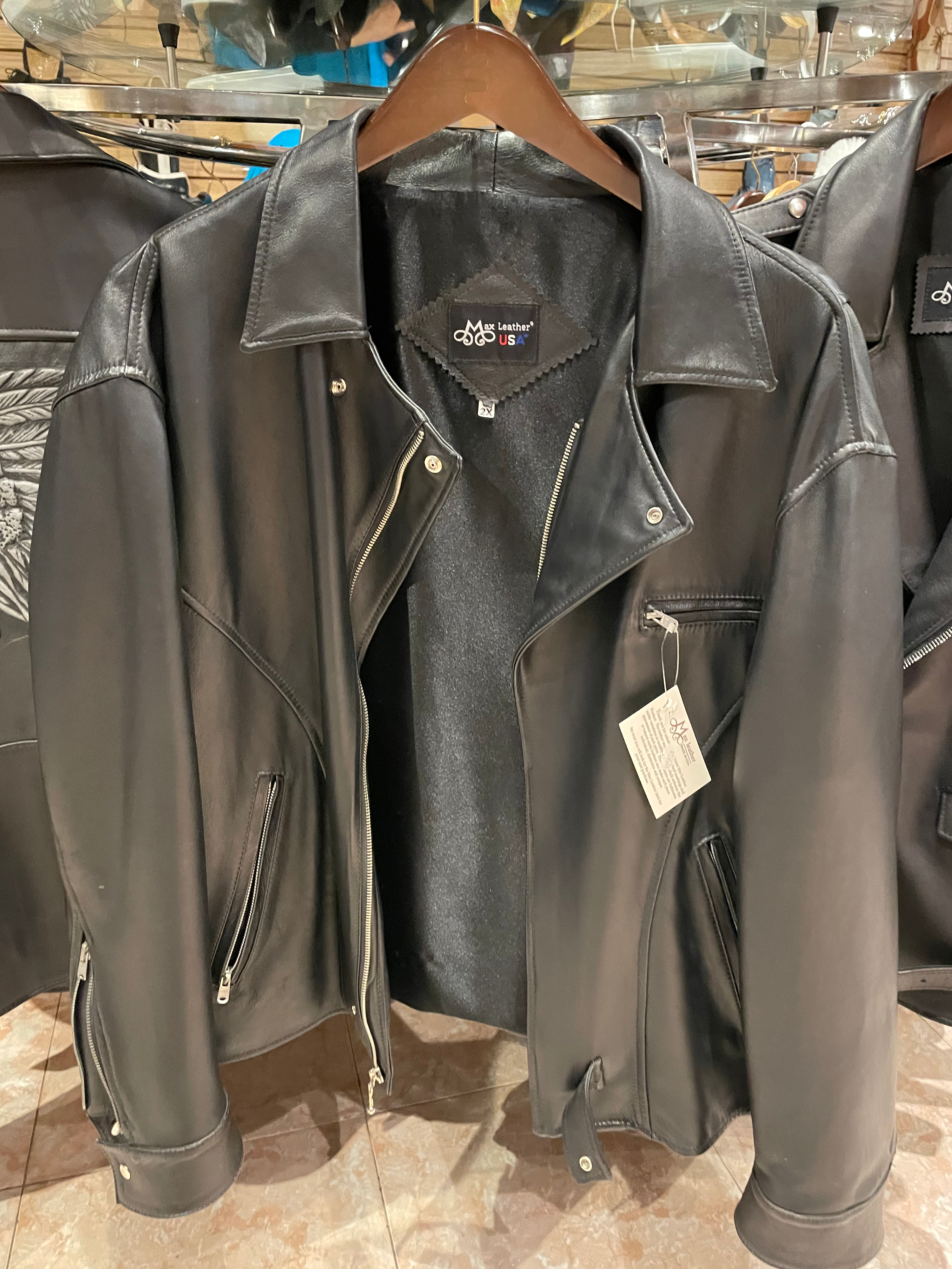 Lamb Leather Biker Jacket US Men's 2XL image 0