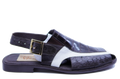 Brown & White Alligator Sandals US 14 image 0