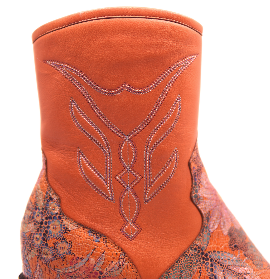 Genuine Leather Floral Printed Botin 8.5-US Women's 8.5 image 5