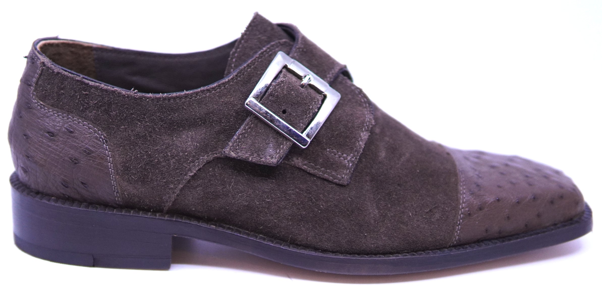 Ostrich & Suede Cap Toe Dress Shoe image 0