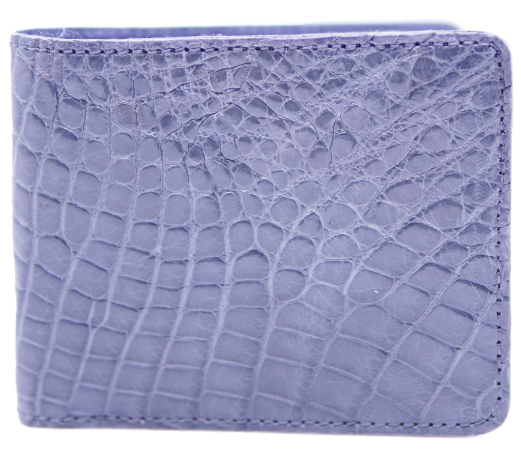 Genuine Glossy Gray Alligator Bi-Fold Wallet image 0