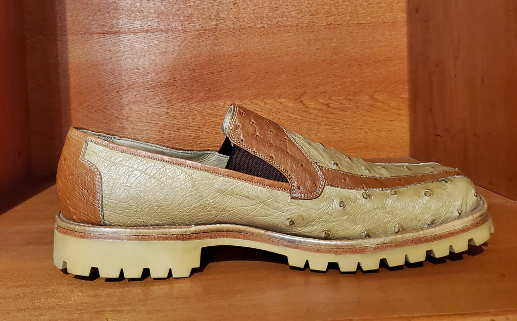 Natural & Cognac Ostrich Loafer image 0
