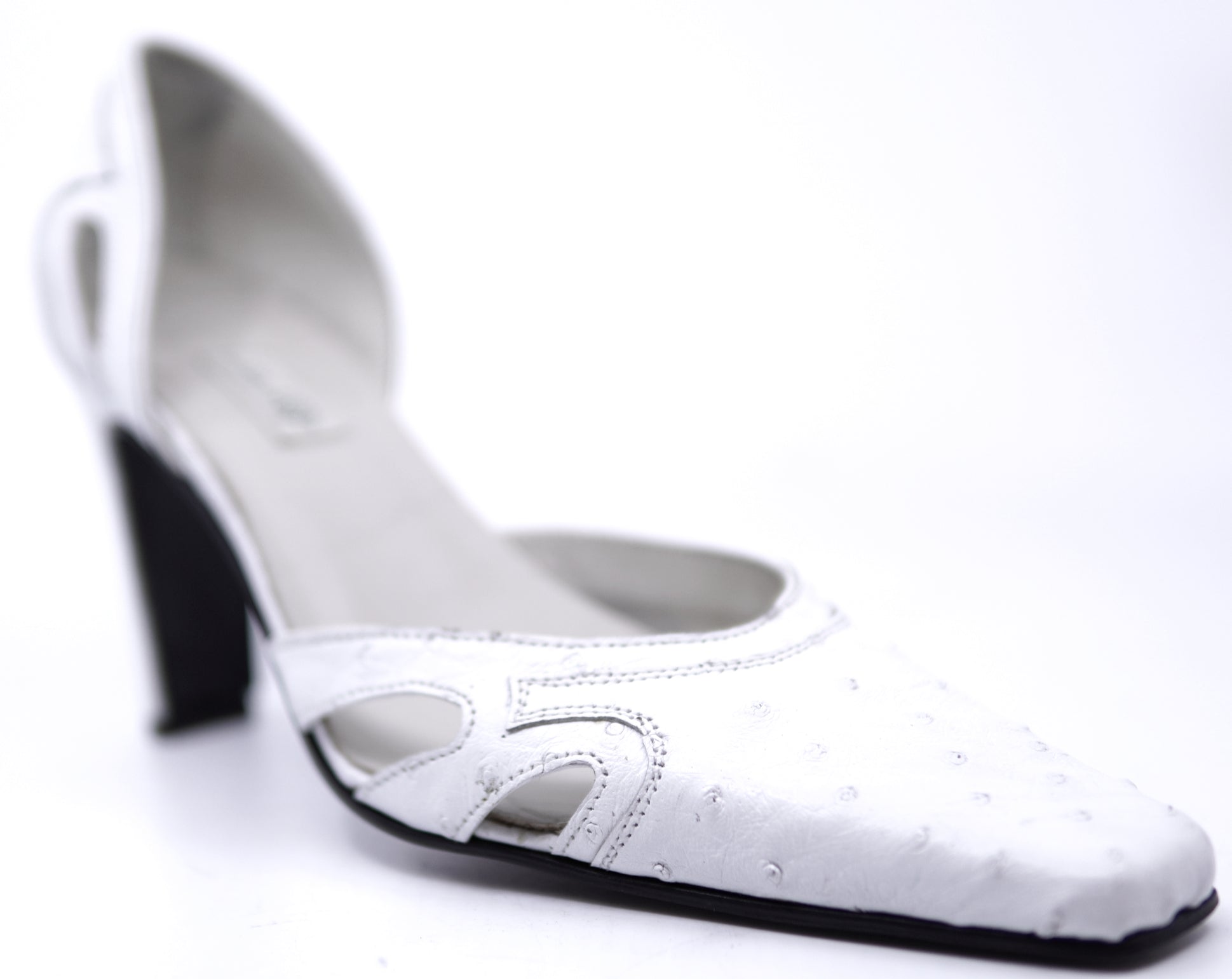 Genuine White Ostrich Heel image 2