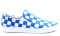 Tiled Leather Blue and White Slip On Sneaker US 11 image 0