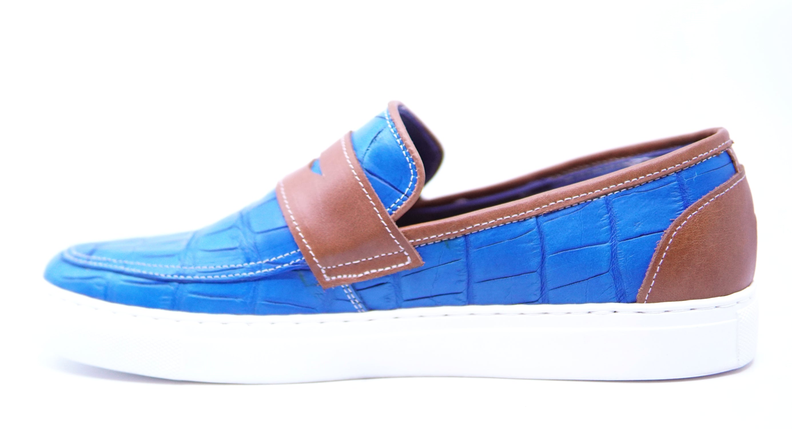 Royal Blue Alligator Boat Sneaker US 10.5 image 3