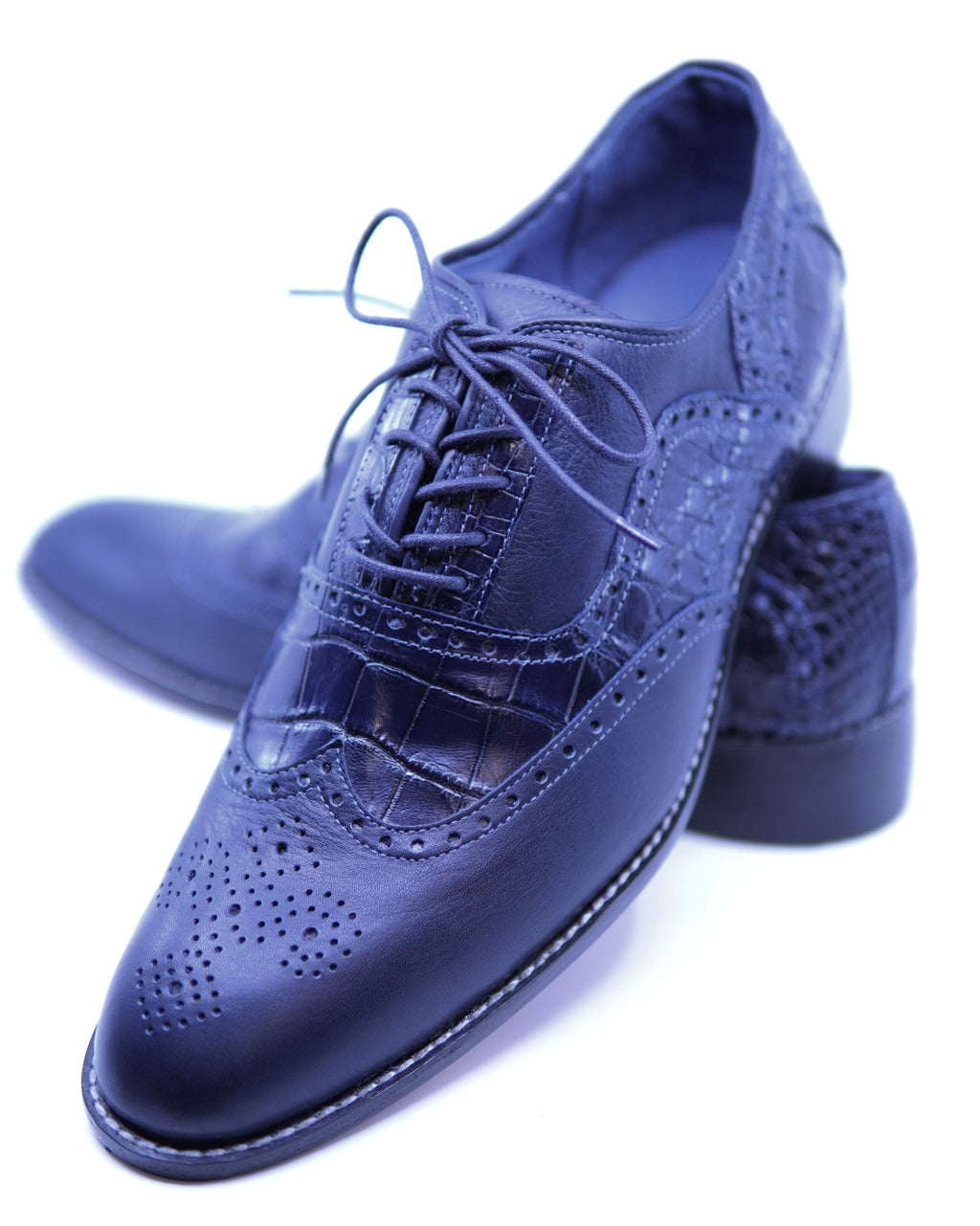 Alligator & Leather Wingtip Dress Shoes image 1