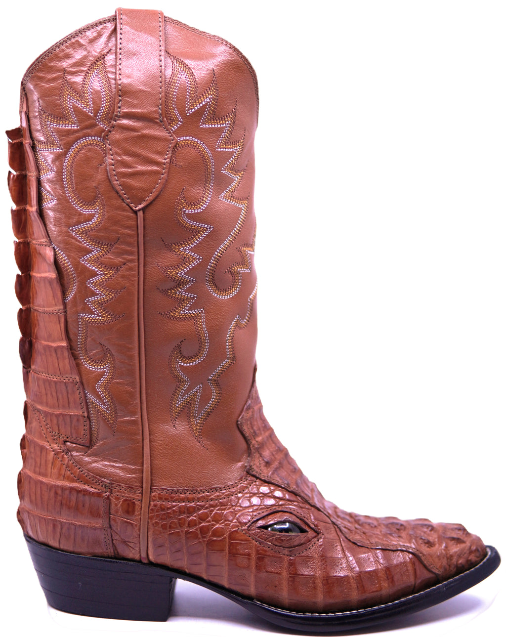 Hornback Caiman Boots with Eyes & Tail image 0