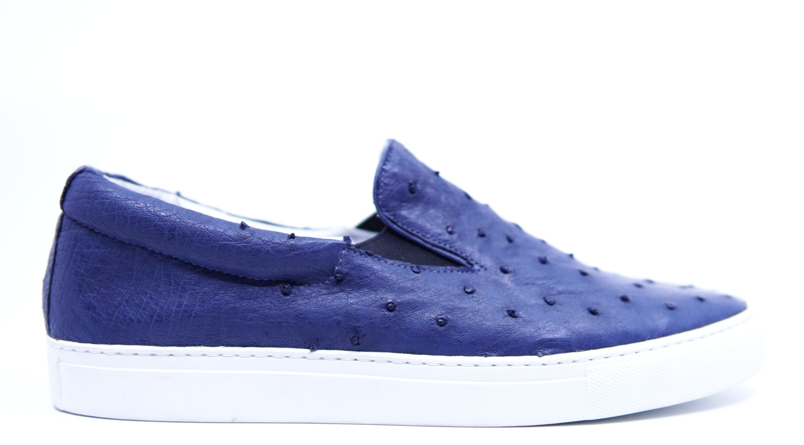 Navy Ostrich Slip On Size 10.5 image 0