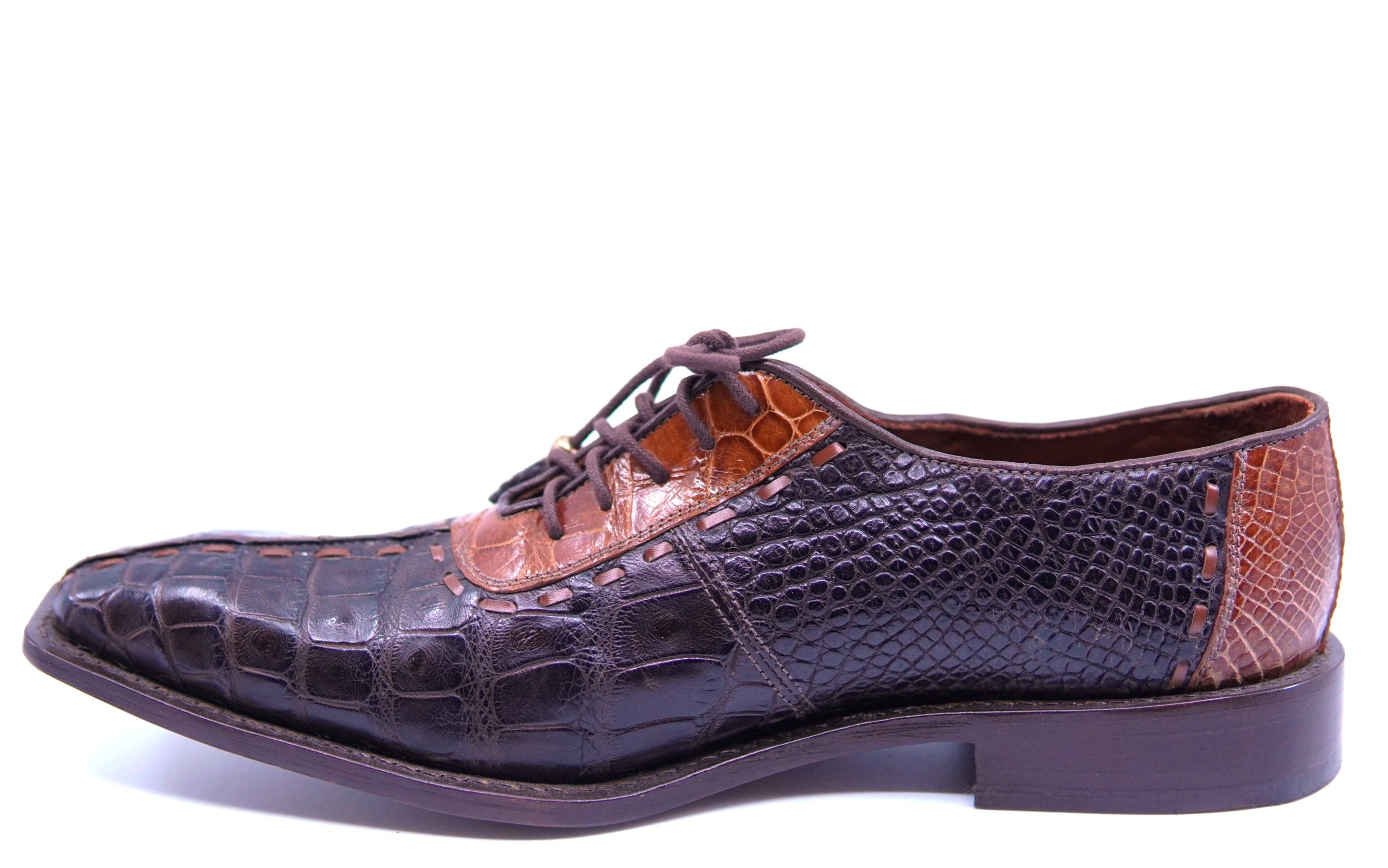 Alligator Belly Brown and Cognac Dress Shoes US 9 image 2