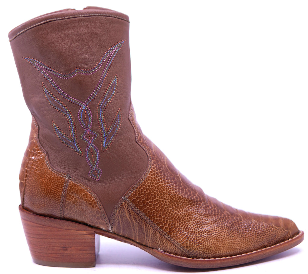 Genuine Ostrich Leg Botin 7.5- US Womens image 0