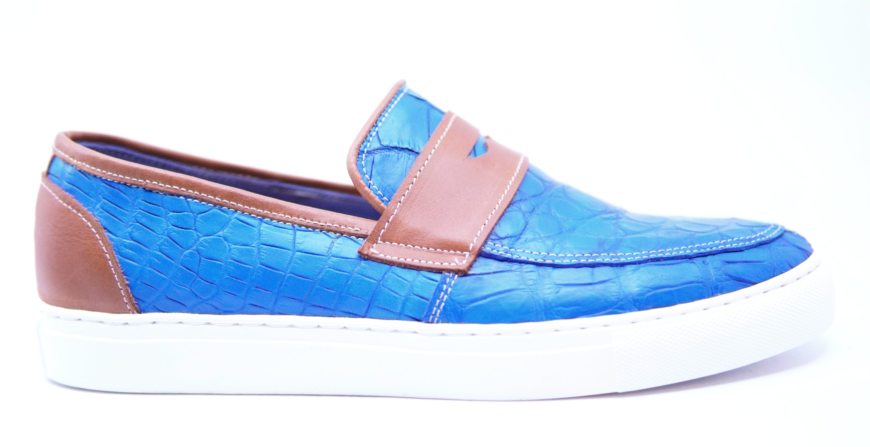 Royal Blue Alligator Boat Sneaker US 10.5 image 0