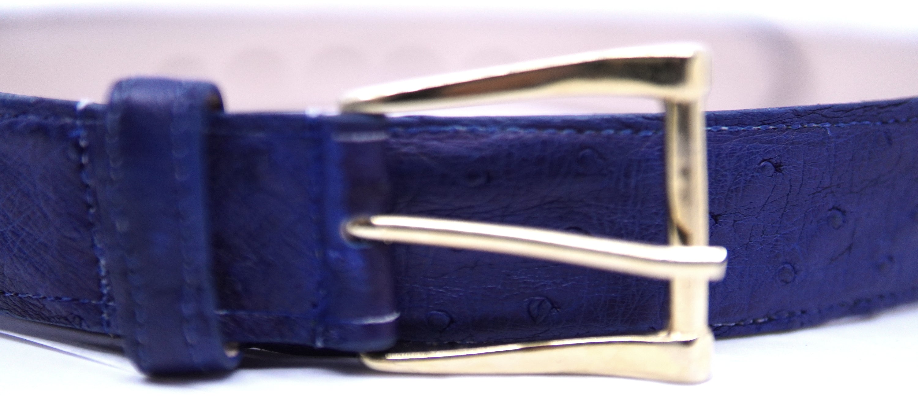 Navy Blue Ostrich Belt image 1