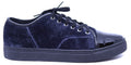 Navy Blue Velvet & Black Patent Leather Sneaker image 0