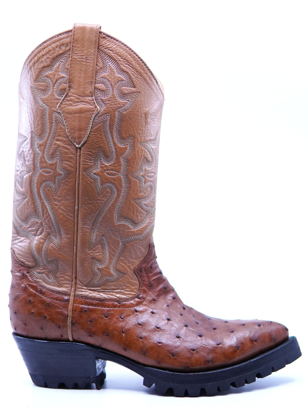 Rugged Cognac Ostrich Boots US Men's 7EE image 0