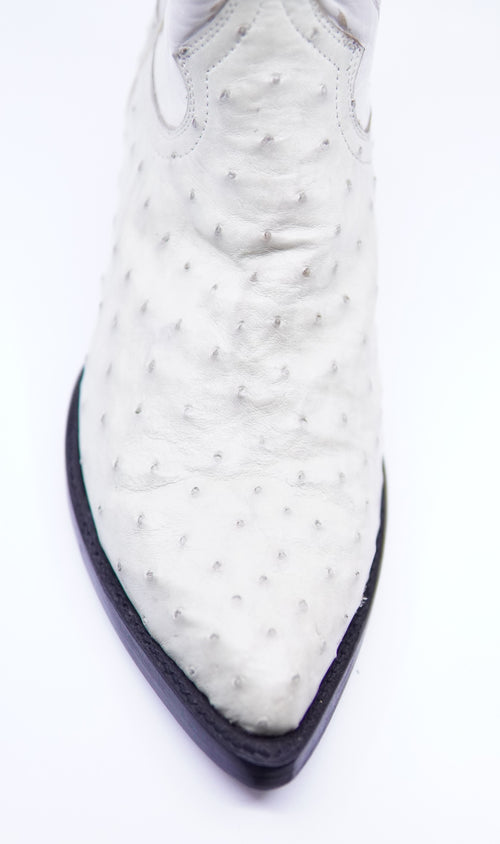 Bone Ostrich Boots IN STOCK image 1