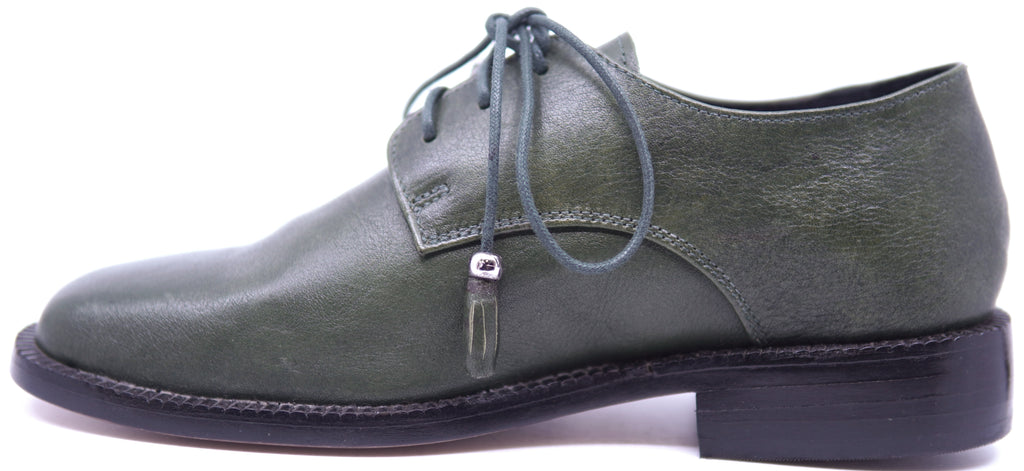 Genuine Forest Green Leather Dress Shoe image 1