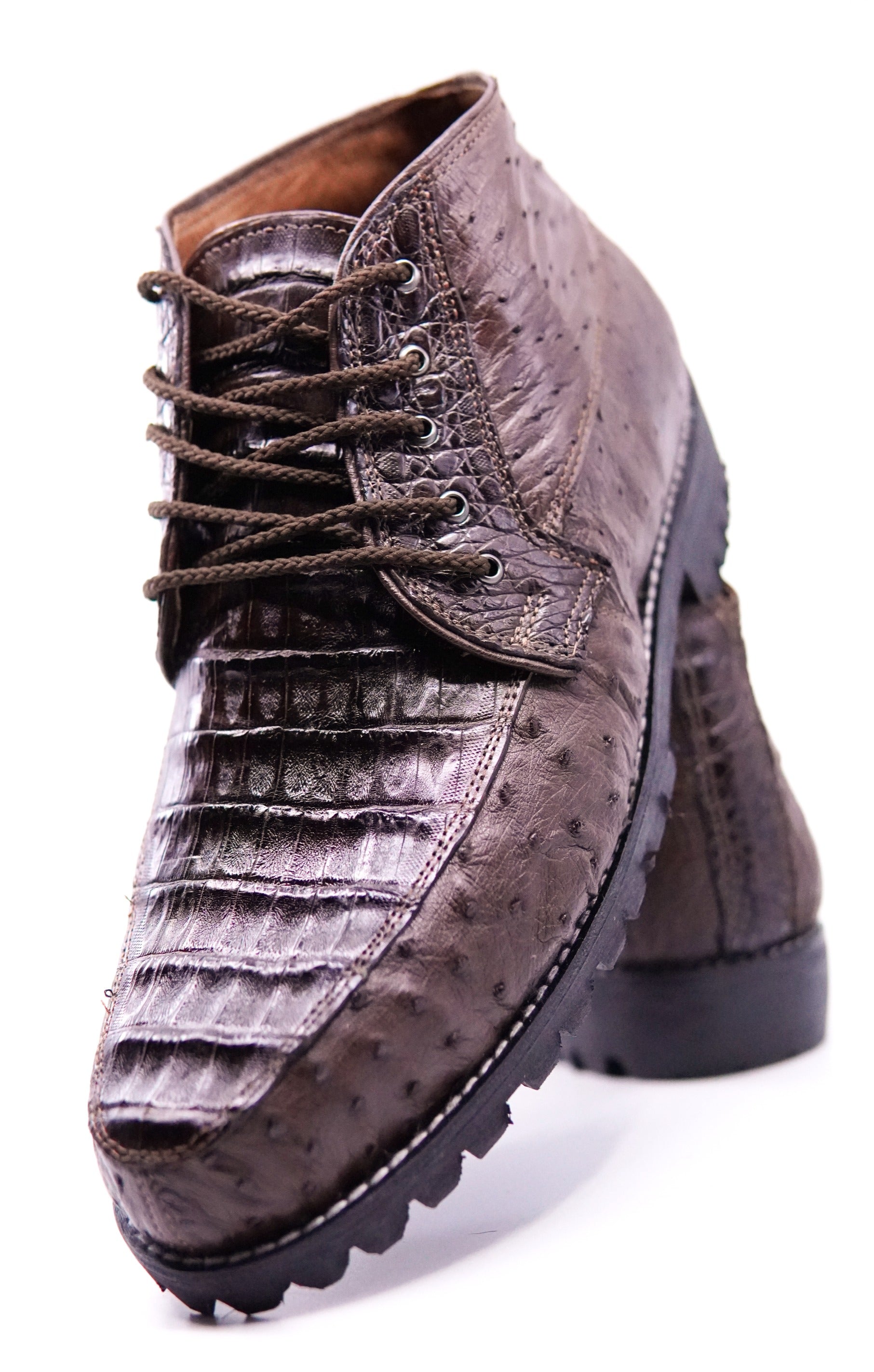 Ostrich & Croc Belly Ankle Boot US 12 image 3