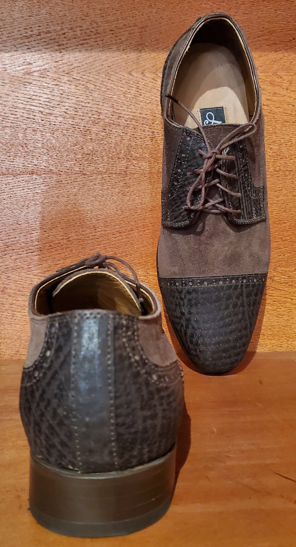 Brown Buffalo & Suede Cap Toe US Men's 10.5 image 3