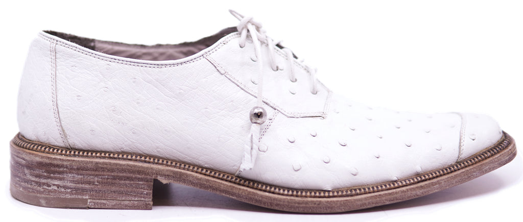 Full White Ostrich Dress Shoe image 0