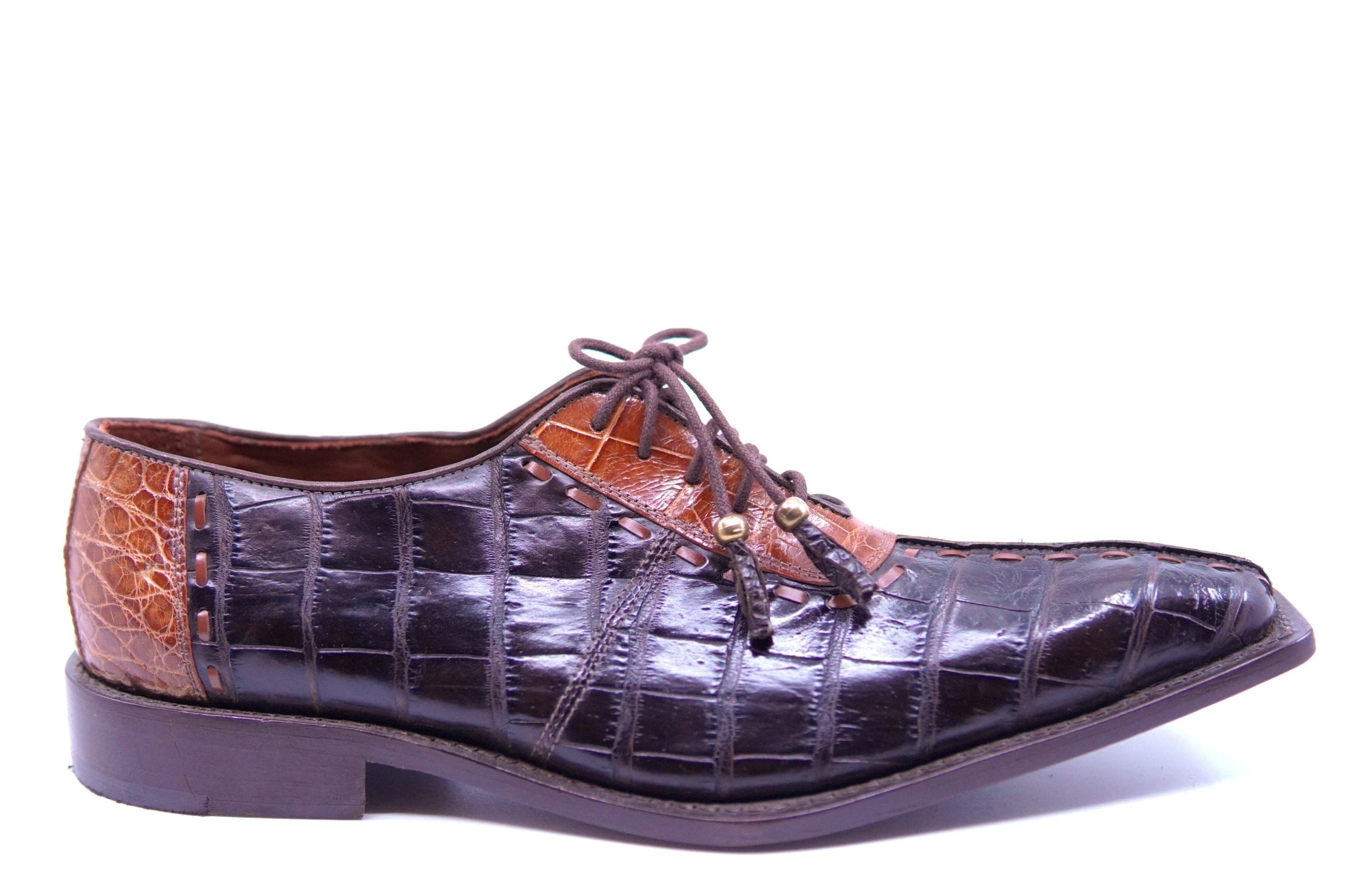 Alligator Belly Brown and Cognac Dress Shoes US 9 image 0