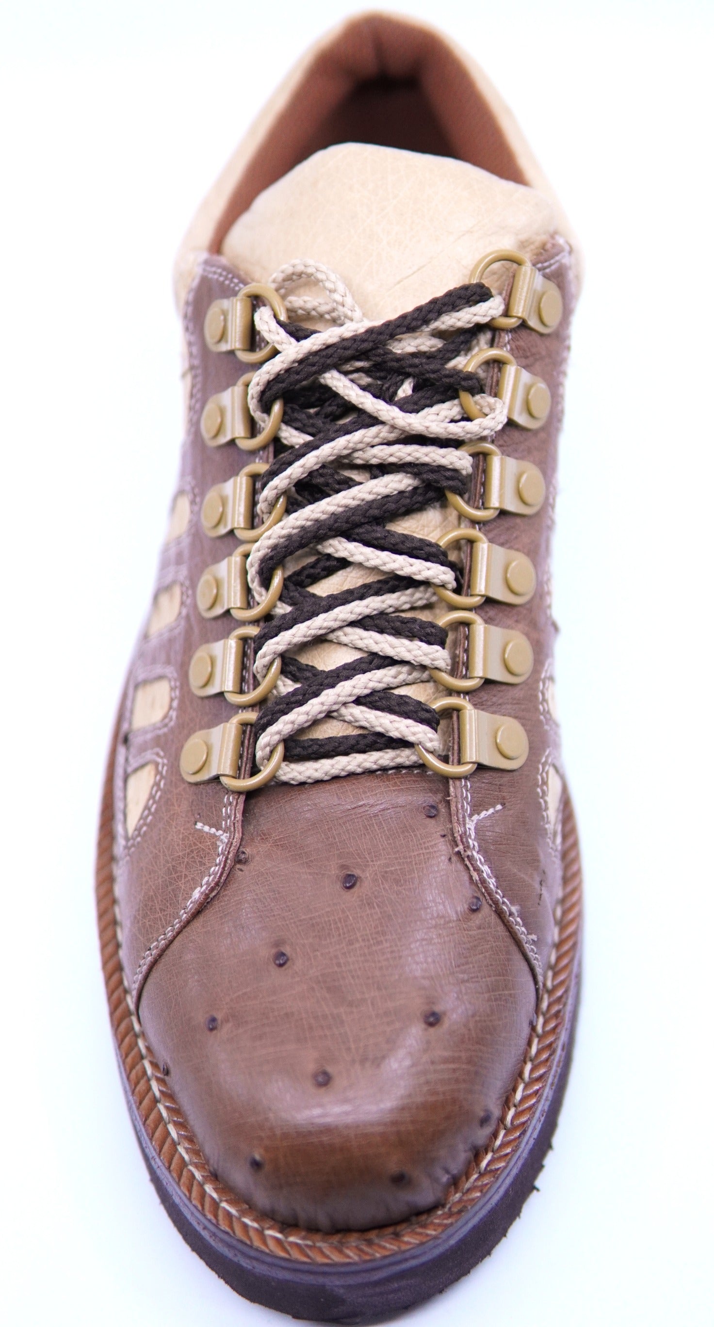 Beige & Brown Ostrich Sneaker US 7 image 1