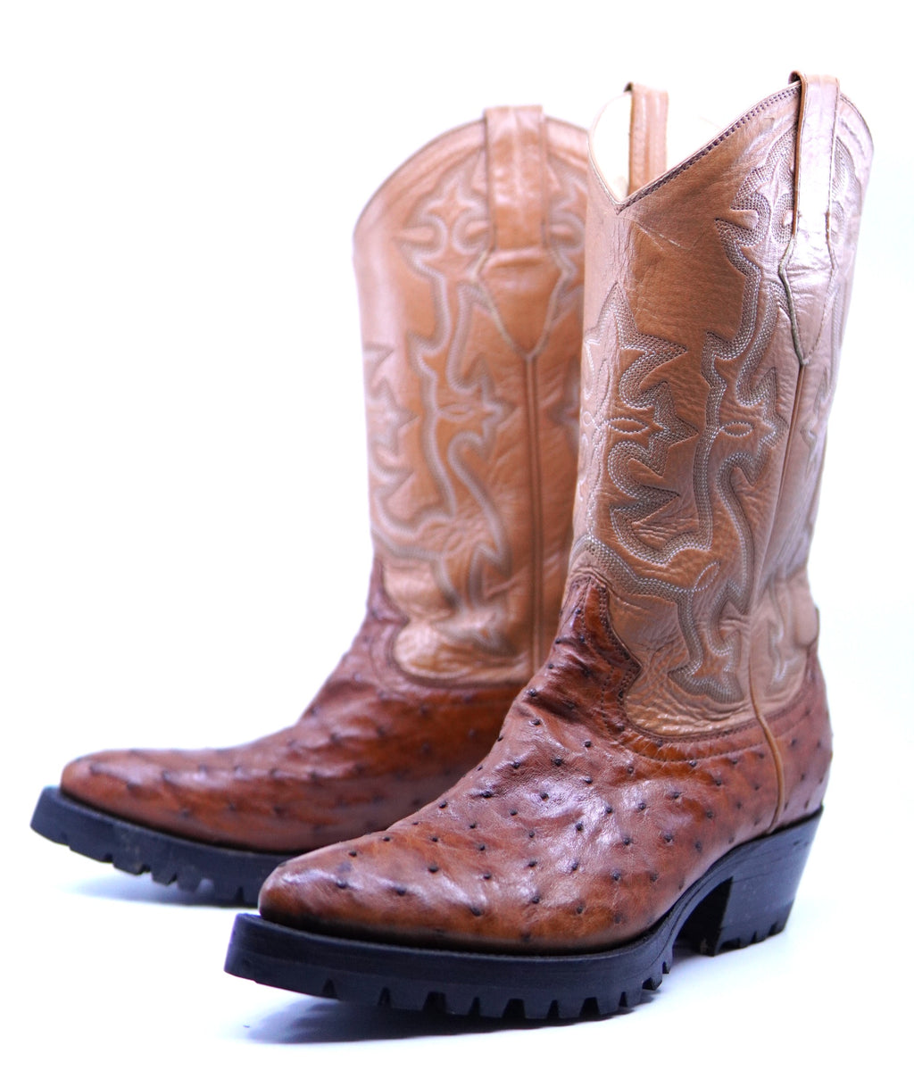 Rugged Cognac Ostrich Boots US Men's 7EE image 3