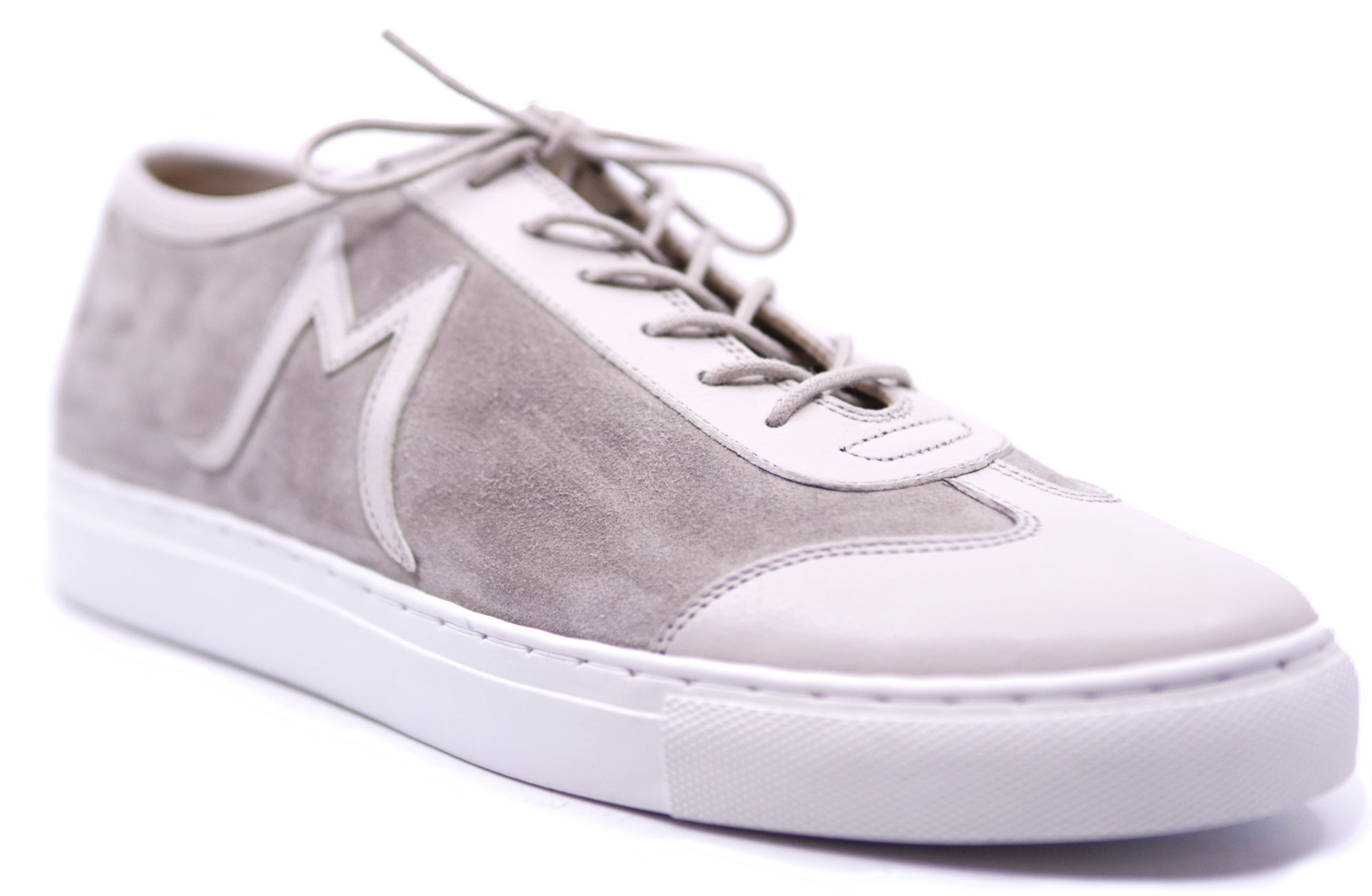 Genuine Beige Leather & Suede Sneakers image 2