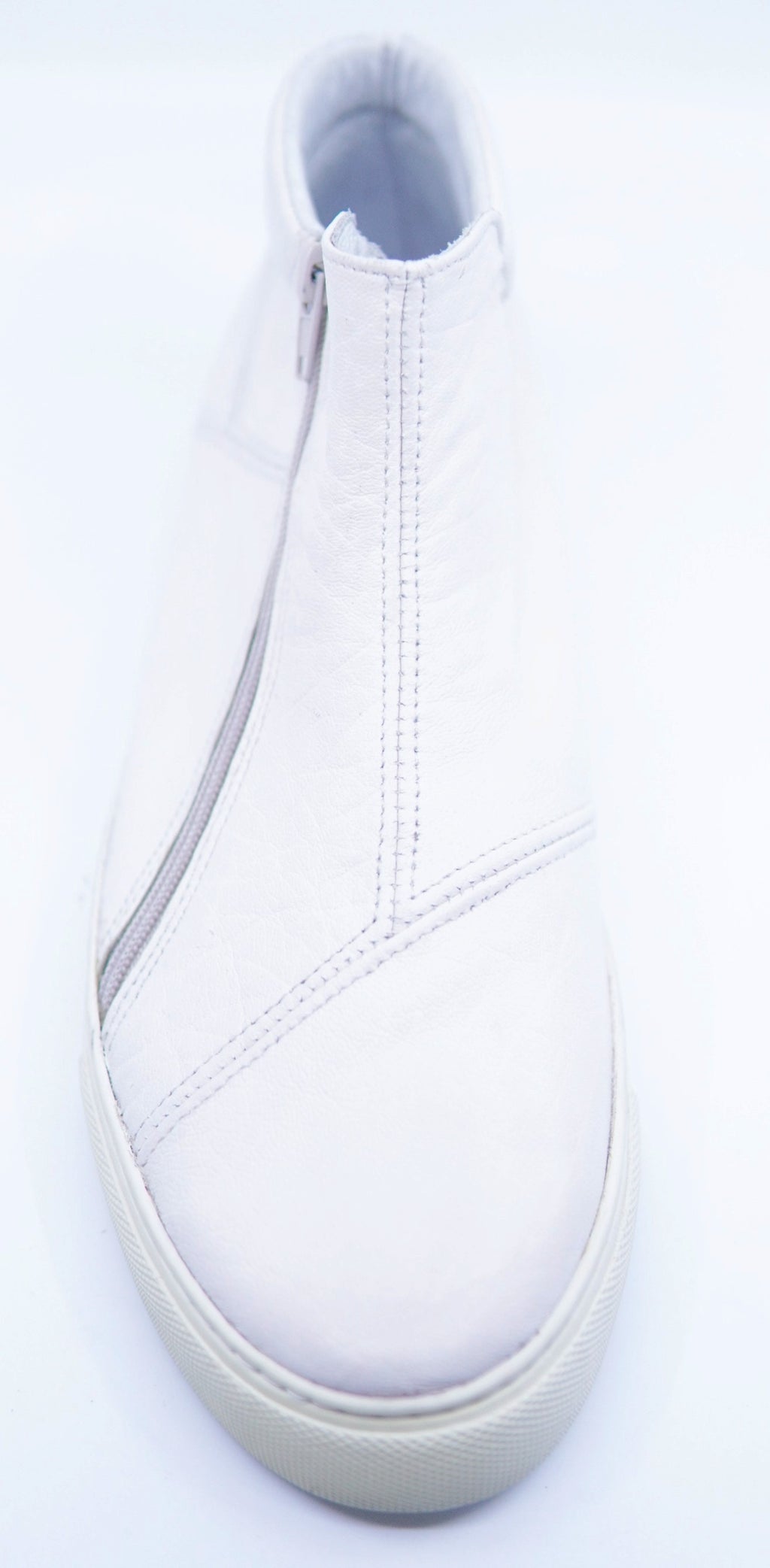 Off White Leather Zipper Sneaker US 10.5 image 1